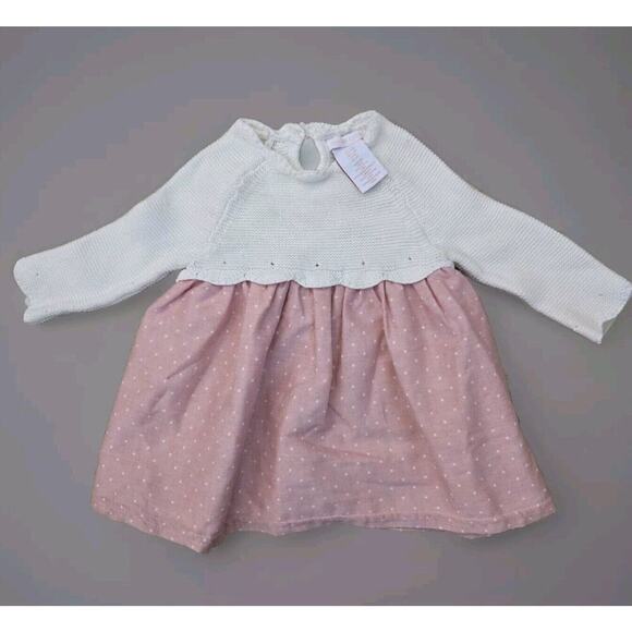 Shabby Chic Other - shabby chic Dress Polka dot White/Pink Knit‎ Size 3/6 Months